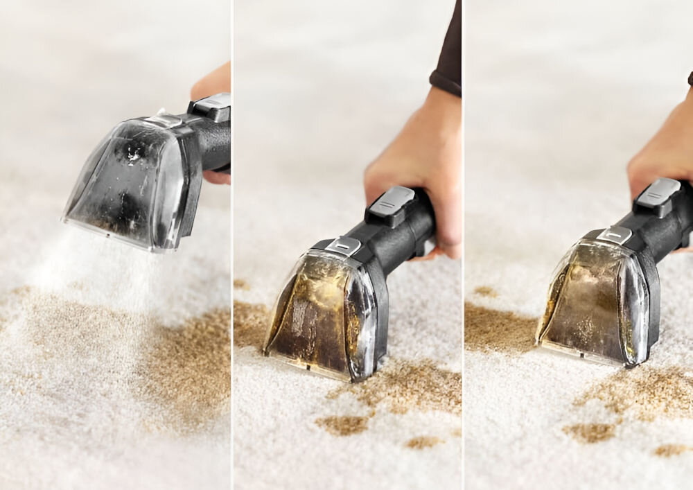 Odkurzacz piorący BISSELL SpotClean HydroSteam Pro 3700N triple action trzy procesy czyszczenie parą szorowanie odkurzanie skuteczne usuwanie brudu plam zabrudzeń para szorowanie kompleksowe czyszczenie powierzchni