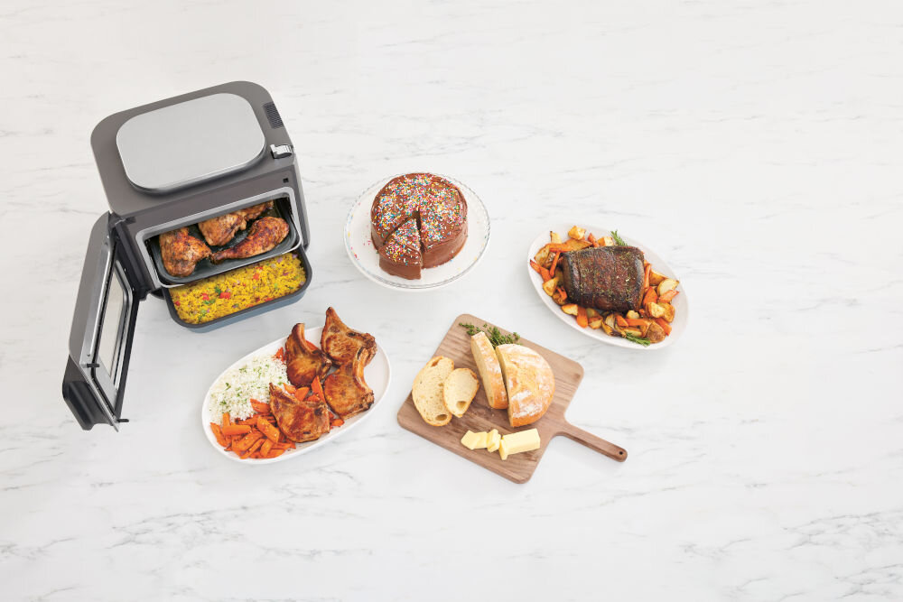 Multicooker NINJA Combi SFP700EU wszechstronnosc 12 unikalnych trybów gotowania równe metody przygotowywania potraw pieczenie smażenie gotowanie na parze powolne duszenie grillowanie frytkowanie zoptymalizowane tryby doskonałe rezultaty eksperymentowanie dostosowanie trybów 