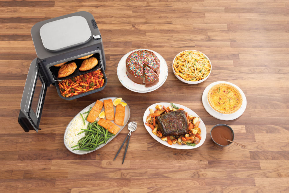 Multicooker NINJA Combi SFP700EU pojemność posiłki na 8 porcji idealne dla rodzin podczas spotkań szybko gotowe dania efejktywne oszczędność czasu 