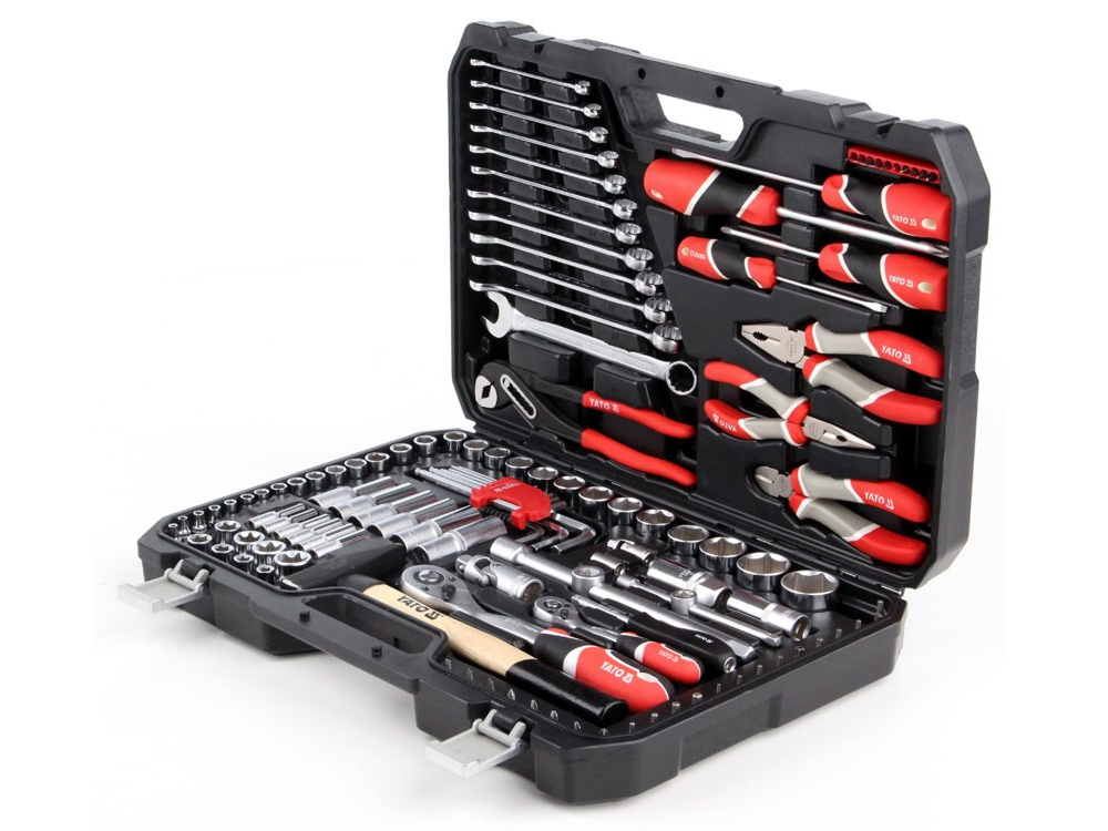 Zestaw narzędzi YATO YT-38901 122 elementów dla profesjonalistow i majsterkowiczow 122 elemeny najwyzsza jakosc materialow zaawansowany system AS-Drive niezrownana wszechstronnosc precyzja trwalosc