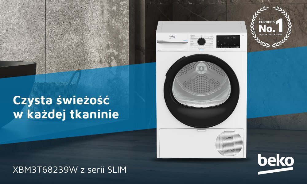 SUSZARKA BEKO XBM3T68239W wizualizacja baner top front panel logo model hasło