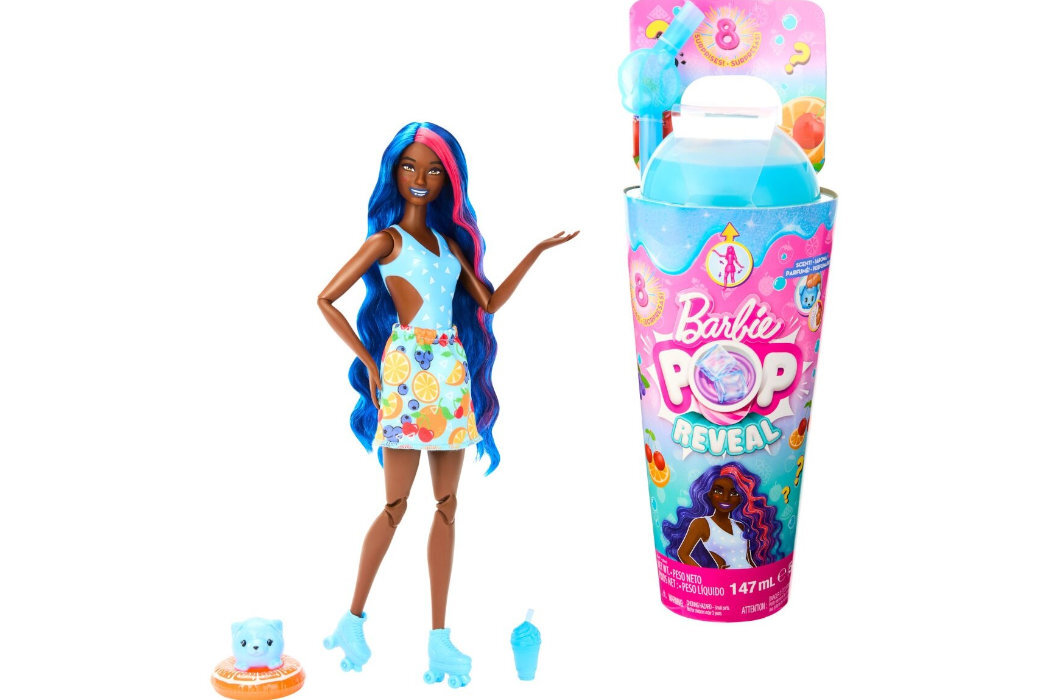 Lalka Barbie Pop Reveal Juicy Fruit Truskawkowa lemoniada zabawa kreatywność elementy slime