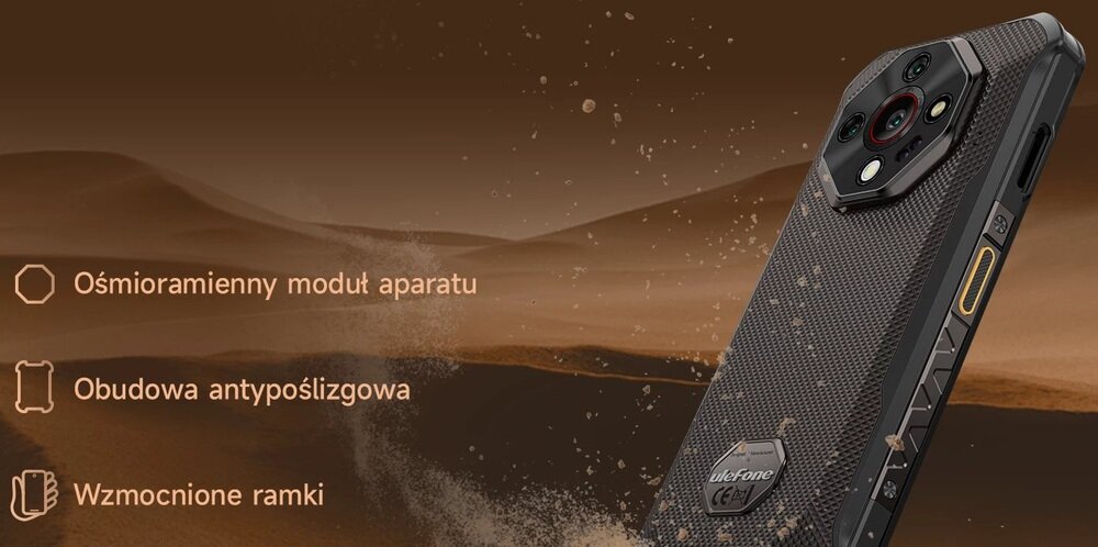 Smartfon ULEFONE Armor X16 Pro wytrzymałe ramki ergonomiczna konstrukcja