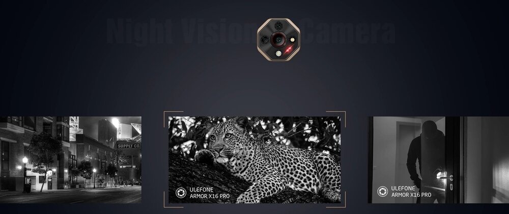 Smartfon ULEFONE Armor X16 Pro kamera noktowizyjna 25 MP IR widoczność w ciemności