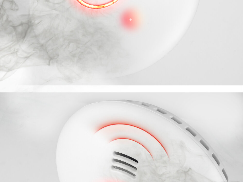 Czujnik dymu SD-72A2-TY dwa rodzaje alarmow akustyczny o glosnosci 85 dB optyczny migajaca dioda LED wyrazny latwy do zauwazenia