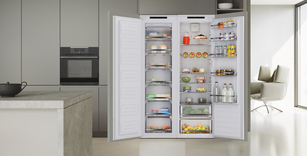 ZAMRAŻARKA HAIER HAUN518EW Pojedynczo lub w zestawie zestaw zabudowa połączenie stylowy design funkcjonalność nigdy więcej szronu total No Frost bez lodu zapobiega osadzaniu się szronu blokowanie przenikania zapachów ochrona produktów Super Freezing mrożenie szybkie krótszy czas duże ilości produktów