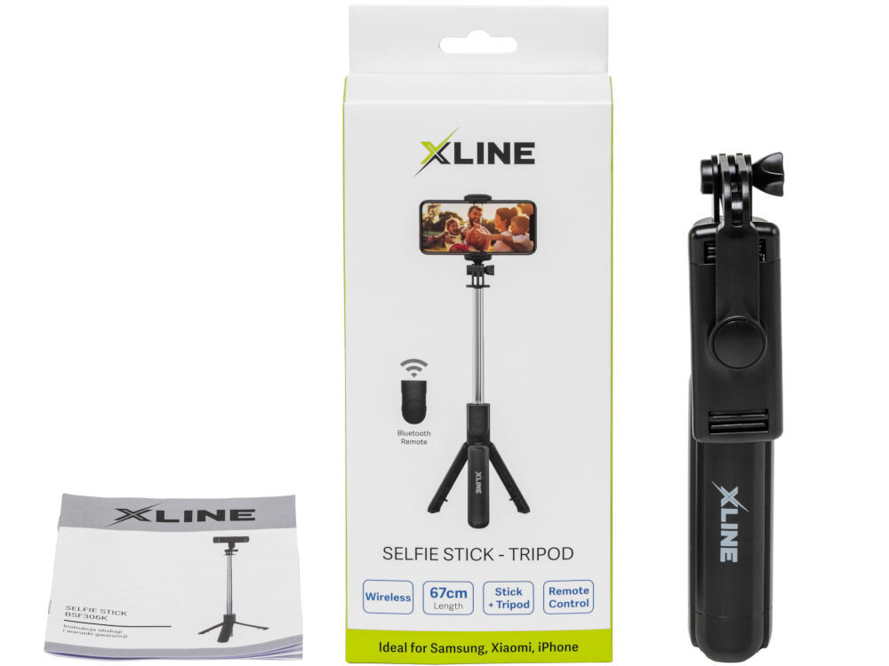 Uchwyt selfie XLINE BSF306K Bluetooth Czarny uchwyt instrukcja opakowanie