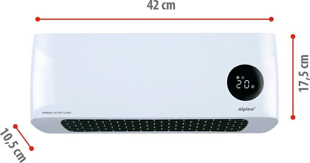 Grzejnik ceramiczny ALPINA 2002781 funkcja ochrony przed przegrzaniem, bezpieczne użytkowanie, ochrona przed przegrzaniem