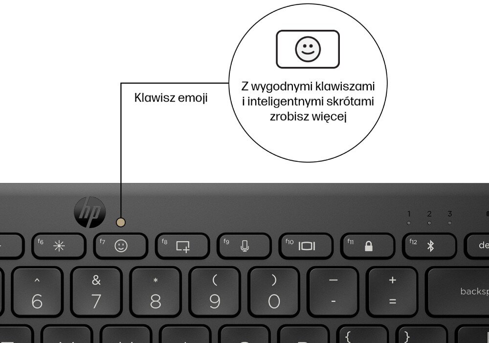 Klawiatura HP 350 Multi-Device Czarny klawisze skróty odporność stopki
