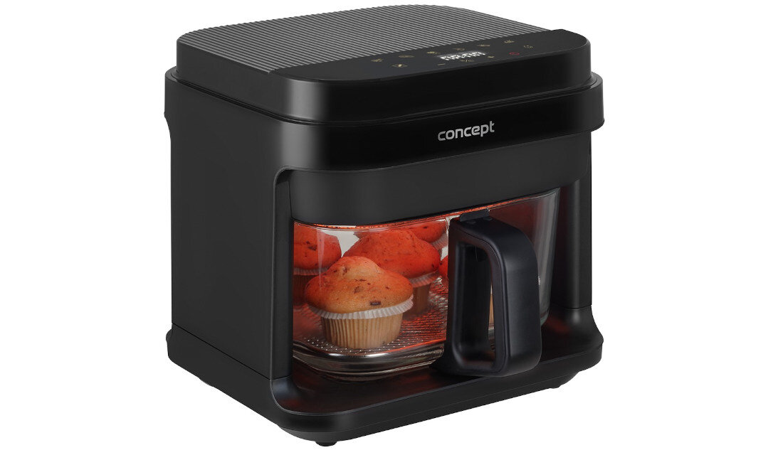 Frytkownica beztłuszczowa GLASS AND FAST Concept FR5500 5,5 l Szklany kosz pojemność odporna łatwe czyszczenie przezroczysty kosz kontrola obustronny zimny uchwyt