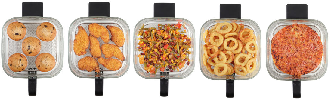 Frytkownica beztłuszczowa GLASS AND FAST Concept FR5500 5,5 l smażenie pieczenie grillowanie potrawy technologia cyrkulacji gorącego powietrza posiłki