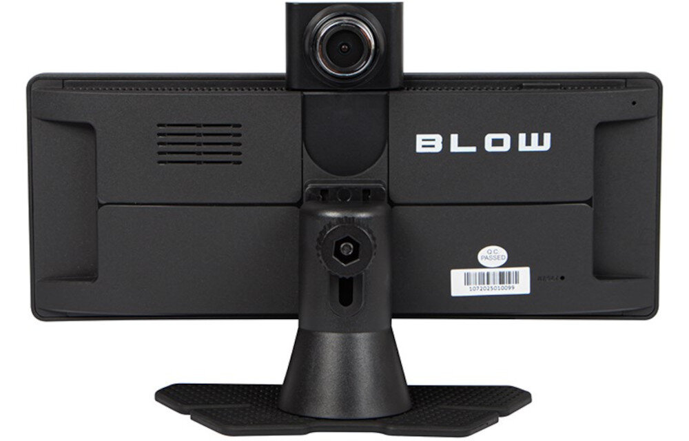 Tablet BLOW CarPlay 5.0 Bezprzewodowy Czarny z obsługą MP3 MP4 MP5 i 1080p, tablet od tyłu na białym tle