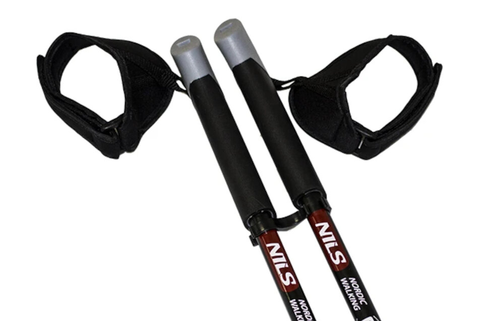 Kijki do nordic walking NILS EXTREME NW608 ergonomiczne uchwyty z materialu EVA i PP regulowany pasek stabilizacja komfort uzytkowania