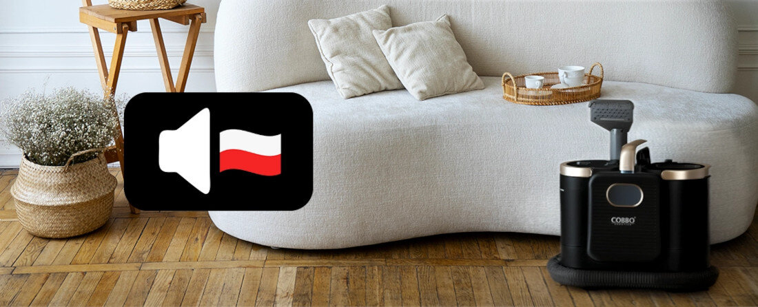 Odkurzacz piorący COBBO M5 Vapor+ z funkcją pary Polskie komunikaty głosowe informacja Prosta, intuicyjna obsługa  czytelna sygnalizacja LED 