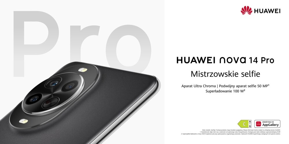 HUAWEI nova 14 Pro smartfon premium design ekran OLED selfie AI