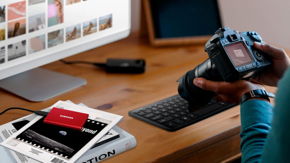 Dysk SAMSUNG Portable T7 1TB USB 3.2 Gen. 2 SSD Niebieski rozwiązania termiczne optymalna temperatura