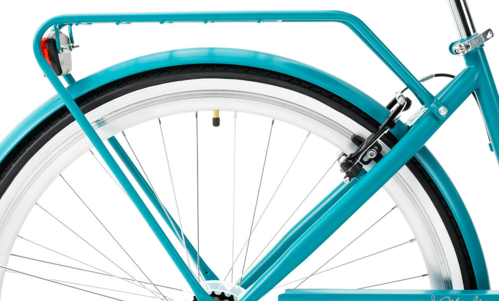 Rower miejski INDIANA Moena S7B 28 cali damski Morski zbliżenie na bagażnik bagażnik składana stopka w centralnym punkcie ciężkości dzwonek bezpieczne podróżowanie