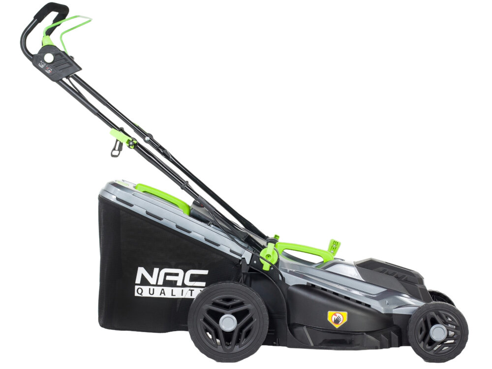 Kosiarka elektryczna NAC MEX43-E18-P 1800W efektywne satysfakcjonujace doswiadczenie w pielegnacji trawnika solidny sprzet obudowa z tworzywa sztucznego trwalosc odpornosc na uszkodzenia mechaniczne