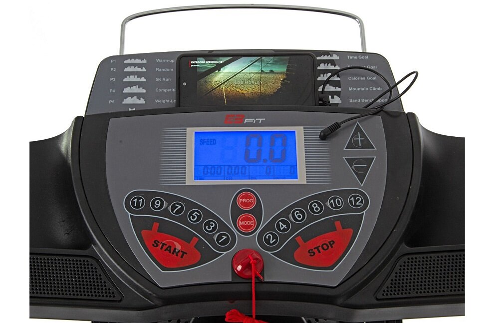 Bieżnia elektryczna EB FIT W500 z masażerem Programy bieg rozgrzewkowy Hill Climb Calories Goal Beach Sport