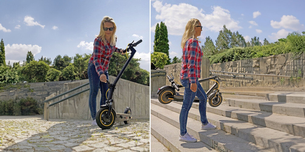 Hulajnoga elektryczna XRIDER M10 PRO Czarny niska waga 20,2 kg skladana konstrukcja latwy wygodny transport