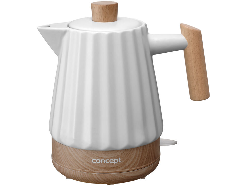 Czajnik elektryczny ceramiczny  1,5 l, biały 1,5 l RK0090 zdrowie funkcjonalność estetyka ceramika materiał ekologiczny przyjazny środowisku elegancki design harmonia styl estetyka praktyczność komfort trwałość stylowe rozwiązania w kuchni 