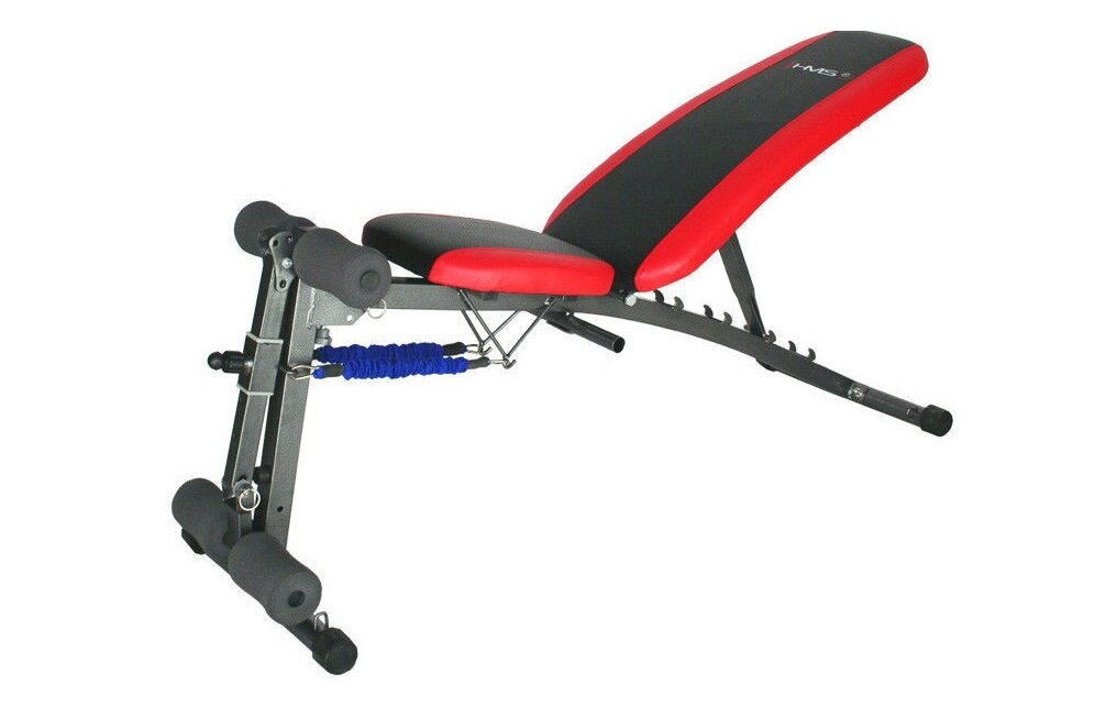 Ławka treningowa HMS L8320 Solidny trening w zaciszu domowym wielofunkcyjny sprzęt z możliwością składania wymiary