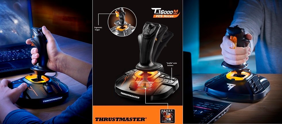 Kontroler THRUSTMASTER T16000M FCS Hotas (PC) podświetlenie gracz