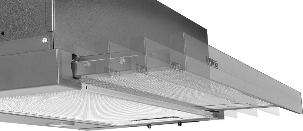 VDB Vector 60 IX NW okap teleskopowy regulacvja prędkość skokowa gotowanie pochłanianie opary zapachy wysuwany