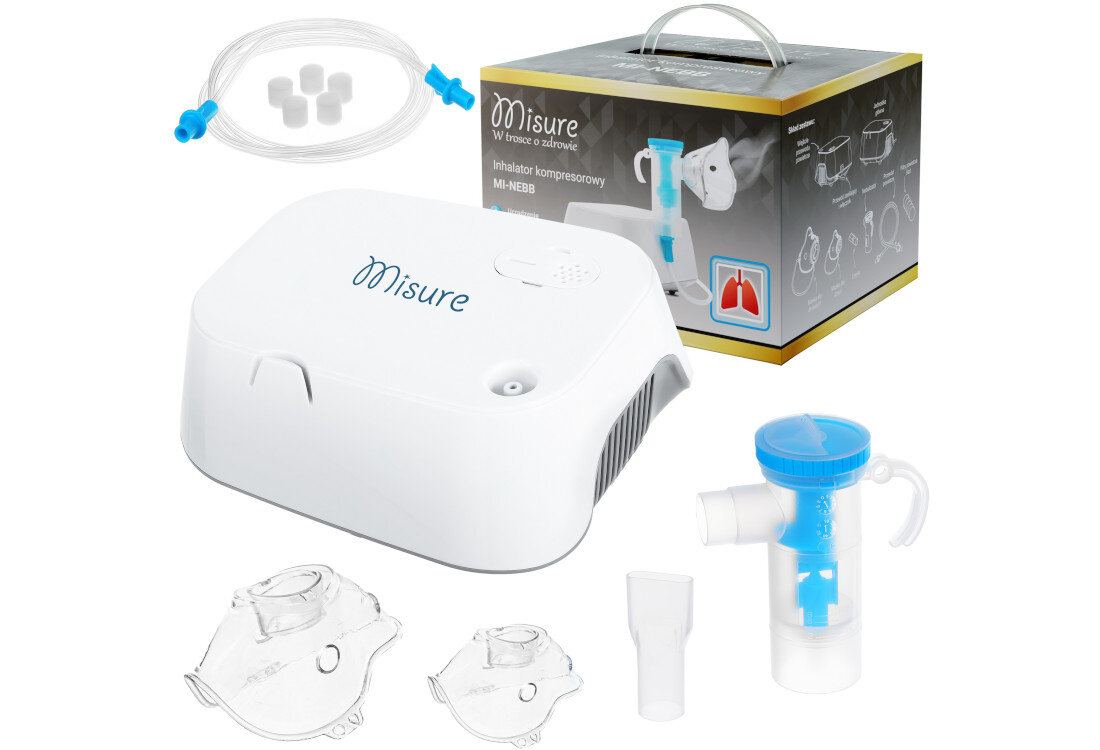 Inhalator nebulizator pneumatyczny MISURE MI-NEB zestaw akcesoria komplet wyposazenie