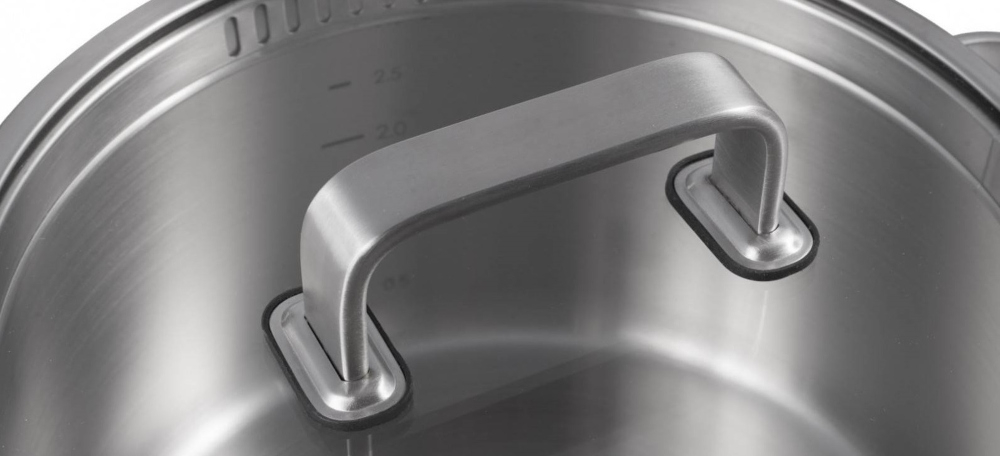 Zestaw garnków GERLACH Prestige Plus (10 elementów) wyposazenie pokrywka ze szkla hartowanego odporna na wysokie temperatury miarka wewnetrzna ulatwia odmierzanie plynow