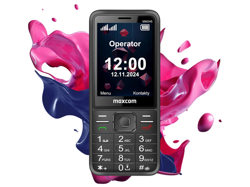 Telefon MAXCOM Classic MM245 4G Czarny telefon dzialanie praca prostota czcionka menu funkcjonalnosc
