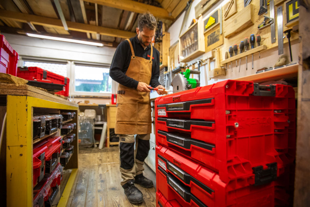 Zestaw skrzynek narzędziowych QBRICK System PRO Drawer Workshop SET 6 2.0 Ultra HD organizacja narzędzi modułowe szuflady praktyczne rozwiązania