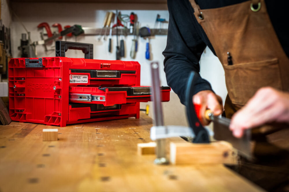 Zestaw skrzynek narzędziowych QBRICK System PRO Drawer Workshop SET 6 2.0 Ultra HD modułowe szuflady szybki dostęp narzędzia wytrzymałość