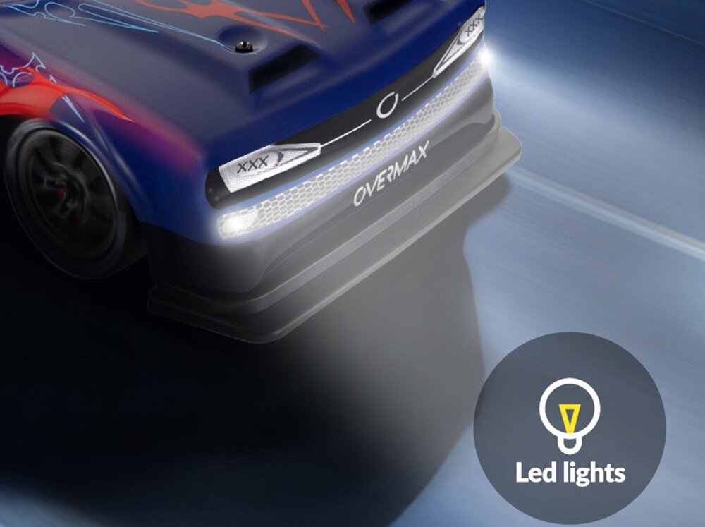 Samochód zdalnie sterowany OVERMAX X-Overslide efektowne światła LED, tryb pracy