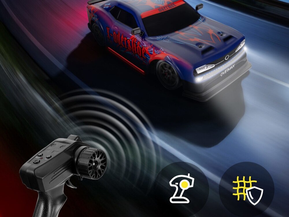 Samochód zdalnie sterowany OVERMAX X-Overslide łączność pilota, bez zakłóceń