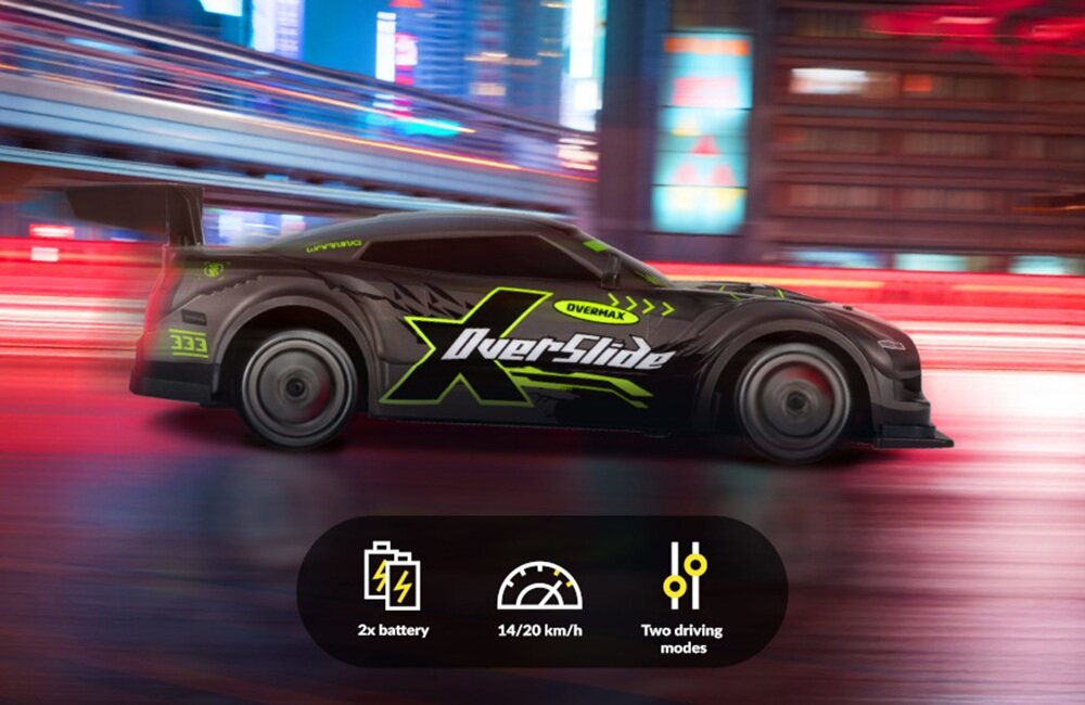 Samochód zdalnie sterowany OVERMAX X-Overslide kontrola prędkości, dla początkujących, dla bardziej zaawansowanych