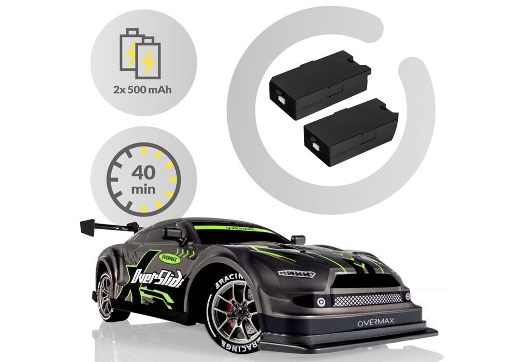 Samochód zdalnie sterowany OVERMAX X-Overslide dwie baterie, zabawa bez przerwy, testowanie sprzętu