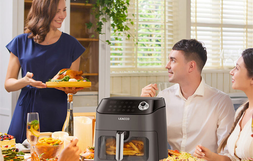Frytkownica beztłuszczowa LEACCO AF020 Air Fryer technologia goracego powietrza 8 trybów pracy