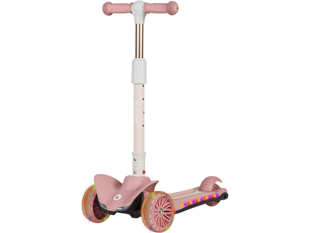 Hulajnoga dla dzieci LIONELO Timmy Różowy dla dzieci w wieku od 3 lat niepowtarzalny design funkcjonalnosc niezapomniana frajda ergonomiczna konstrukcja solidne materialy dla dzieci w wieku od 3 lat rozwoj koordynacji ruchowej rownowagi kondycji