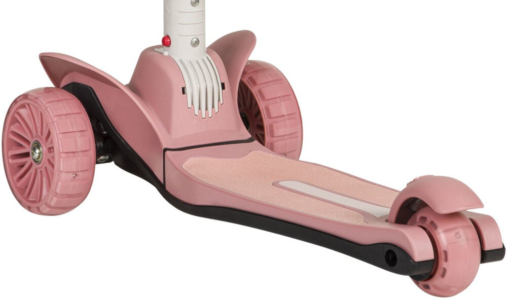 Hulajnoga dla dzieci LIONELO Timmy Różowy platforma z wysokiej jakosci tworzywa sztucznego maksymalne obciazenie do 50 kg waga 3 kg komfort bezpieczenstwo swietna zabawa