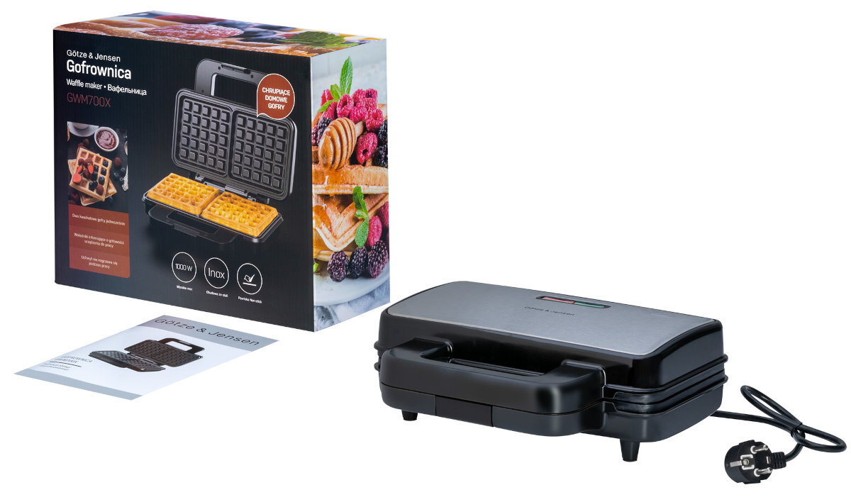 Gofrownica GÖTZE & JENSEN GWM700X Czarno-srebrny zawartosc opakowania