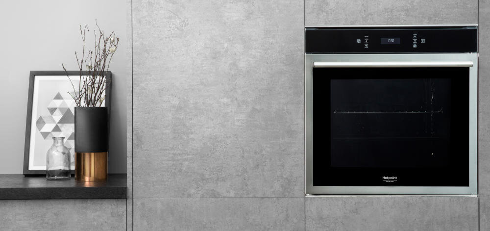 HOTPOINT-ARISTON FI6 871 SC IX HA elektroniczny programator zegar pokrętła ustawienia funkcje pieczenie temperatura obsługa prosta wygodna