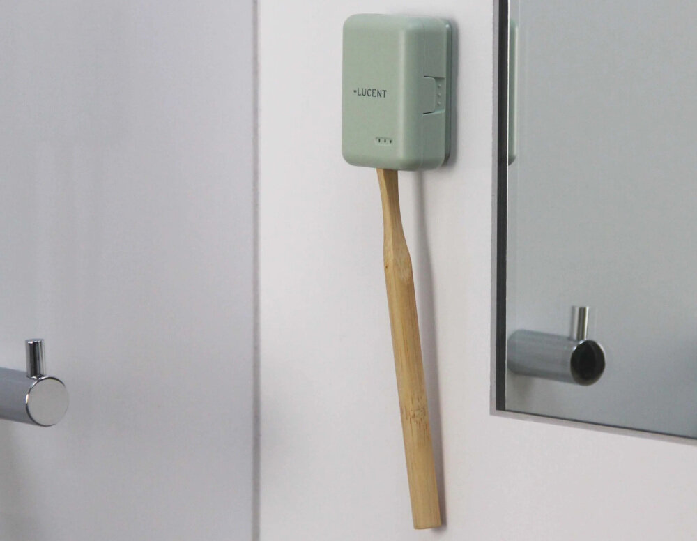 Etui do szczoteczek sterylizujące UV-C BE LUCENT Aurora design tło wizualizacja Higiena szczoteczki każdego dnia