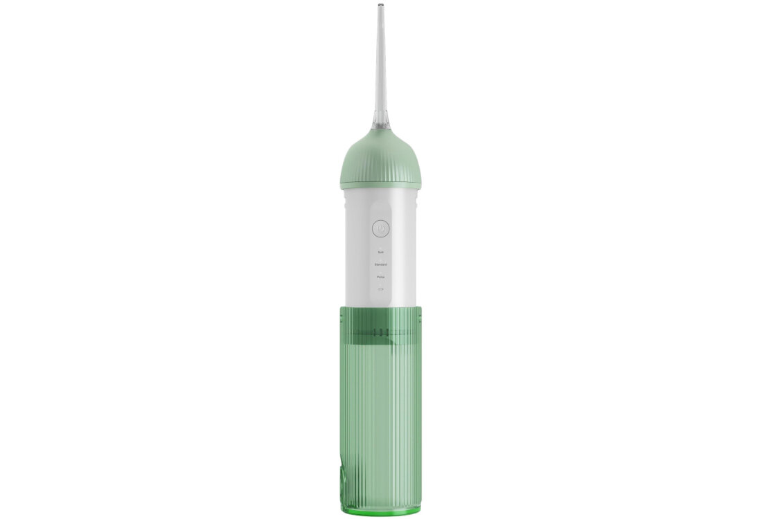 Irygator BE LUCENT Flare Water Flosser Miętowy Wydajna bateria litowa >Akumulator litowy 1800 mAh typu 18650 około 90 użyć na jednym ładowaniu Czas ładowania około  4–6 godzin port USB-C korzystanie