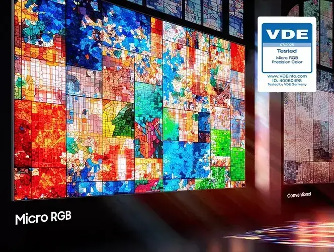 mo 664x498 realistyczna jakosc obrazu Porównanie gamy kolorów BT2020. Telewizor Micro RGB osiąga 100% pokrycie szerokiej gamy kolorów BT2020.