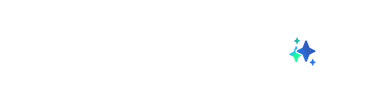samsungai-748x Biały logotyp Samsung Vision AI z niebieskimi gwiazdkami.