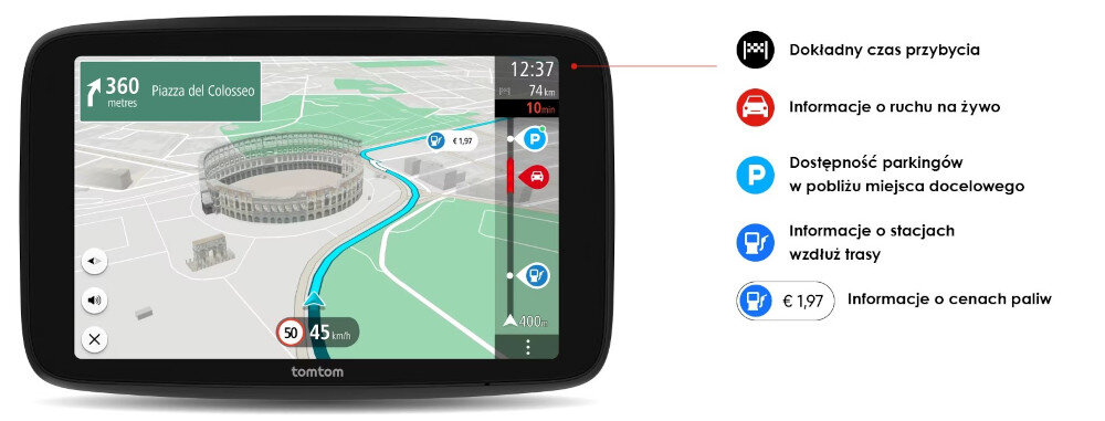 Nawigacja TOMTOM GO Superior 7 HD - wysokiej jakości głośnik