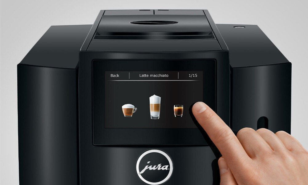 Ekspres JURA S8 Piano Black (EA) dotykowy kolorowy wyświetlacz TFT konfiguracja