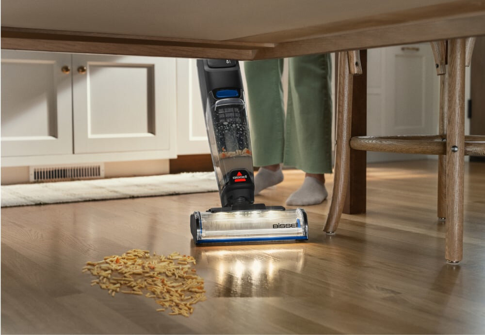 Odkurzacz BISSELL Crosswave Omnifind Select Podświetlenie FurFinder™ wysoka niska wiązka światła sierść brud zanieczyszczenia