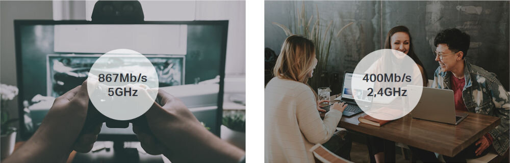 Karta sieciowa TP-LINK Archer T3U standard 802.11ac, trzykrotnie większa predkość, do 867 mb/s, 5 ghz, do 400 mb/s 2,4 ghz